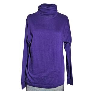 Purple Cotton Turtleneck Top Size Medium